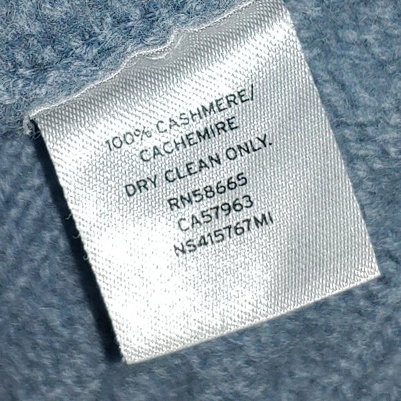 Nordstrom Signature Cashmere Turtleneck Cable Knit Sweater S Baby Blue - Picture 3 of 7